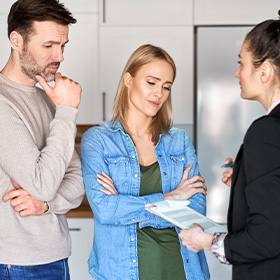 A Real Estate Agent Talking to a Couple